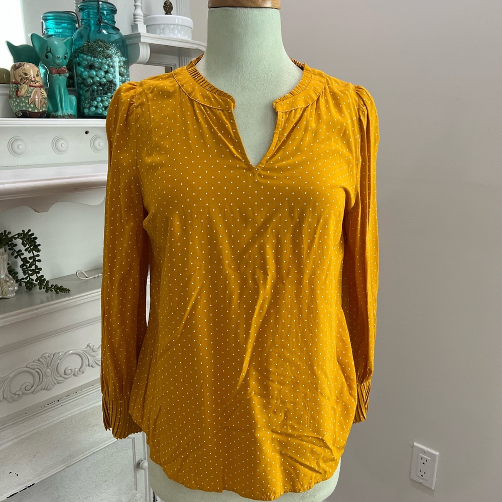Talbots Polka Dot Long Sleeve Top